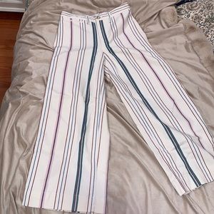 Madewell Wide Leg Cropped Stripe Jean